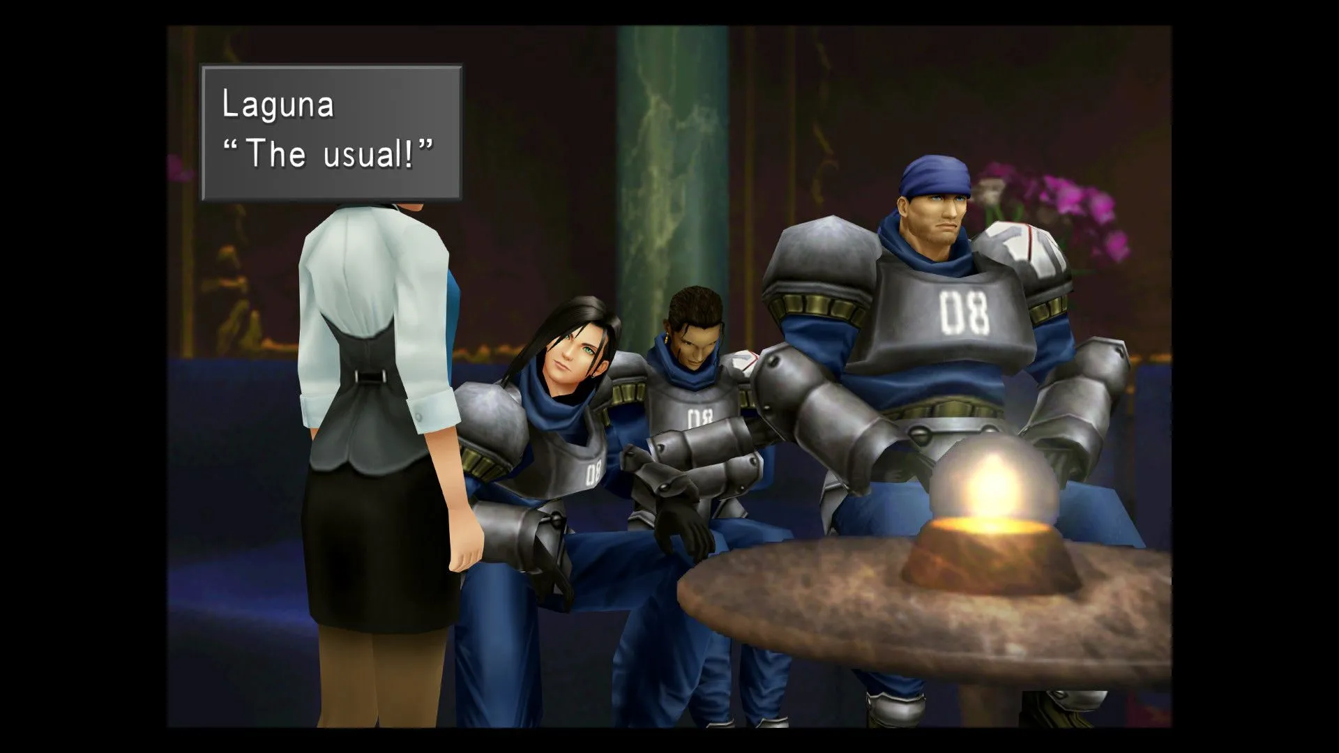 Ảnh chụp màn hình Final Fantasy VIII - Remastered, cho thấy sự không đồng bộ đồ họa.