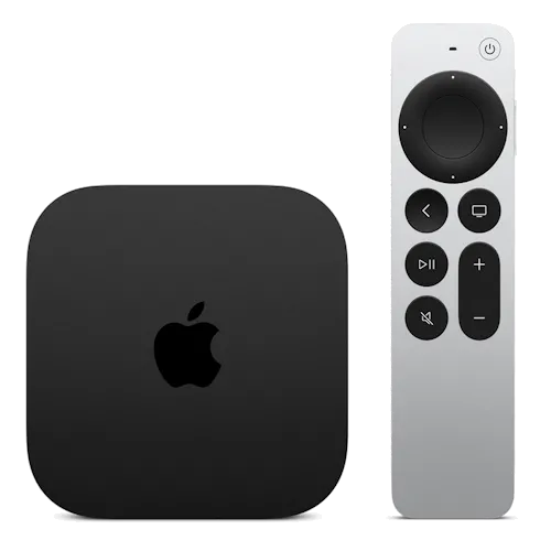 Apple TV 4K thế hệ mới với thiết kế hiện đại và chip A15 Bionic mạnh mẽ.