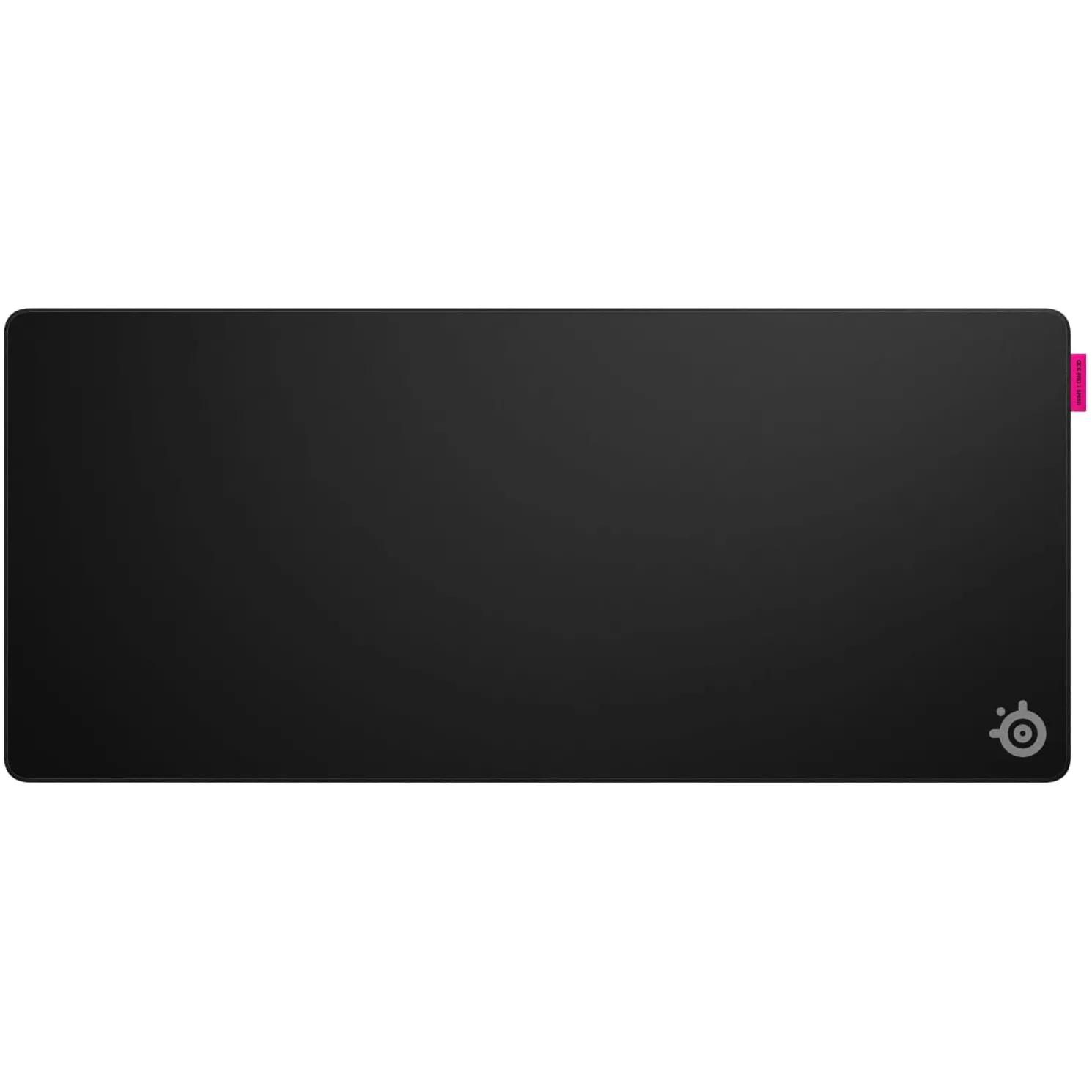 Bàn di chuột SteelSeries QcK XL màu đen với logo SteelSeries rõ nét.