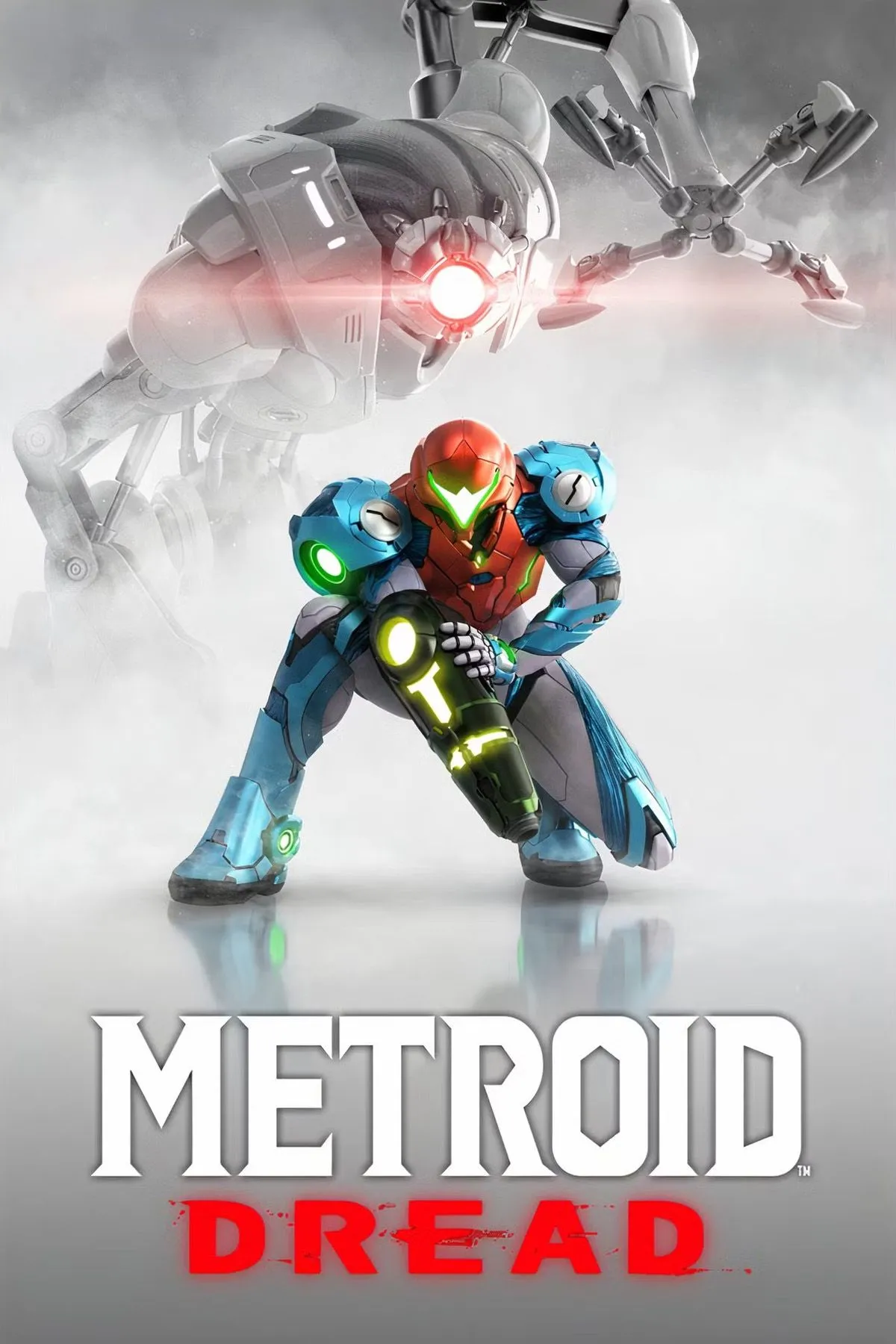 Bìa game Metroid Dread: Samus Aran sẵn sàng chiến đấu trong môi trường bí ẩn