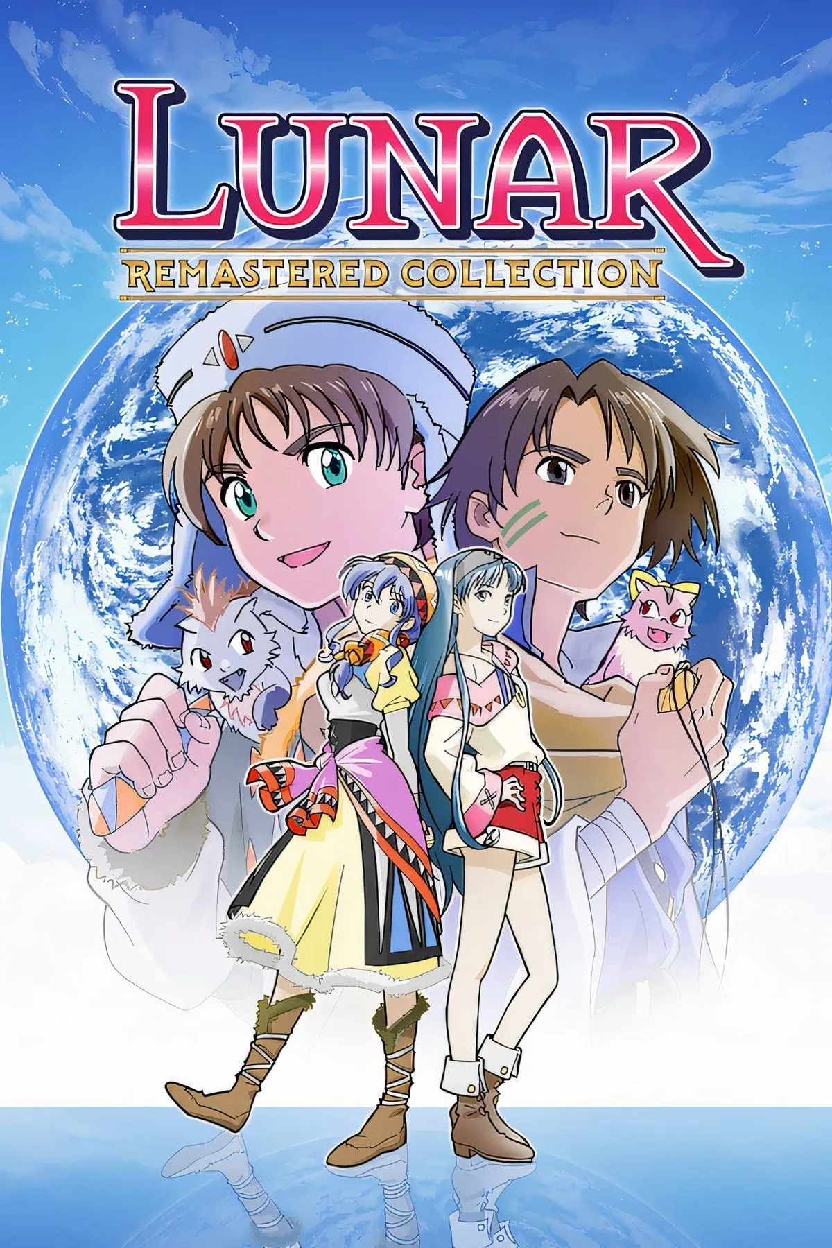 Bìa nghệ thuật của tựa game nhập vai JRPG Lunar Remastered Collection, minh họa tầm quan trọng của các phiên bản game vật lý.