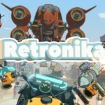 Biểu tượng game Retronika VR với hình ảnh hoverbike và không gian tương lai.