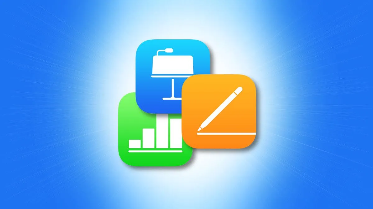 Bộ ba biểu tượng ứng dụng Pages, Numbers và Keynote của Apple