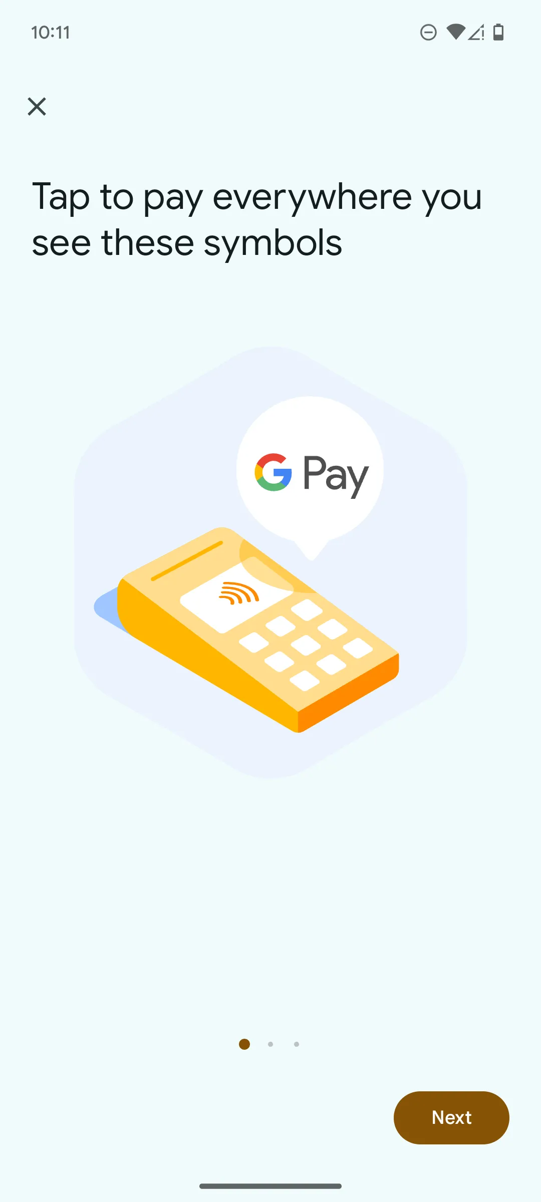 Bước đầu tiên để thực hiện thanh toán bằng Google Wallet.