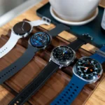 Các mẫu đồng hồ thông minh Samsung Galaxy Watch 8, Watch 8 Classic và Watch Ultra 2025 trưng bày, thể hiện thiết kế và kích thước đa dạng
