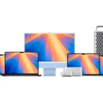 Các mẫu Mac được đặt cạnh nhau thể hiện sự đa dạng về thiết kế và kích thước.
