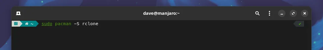 Cài đặt công cụ rclone trên Manjaro Linux với lệnh pacman