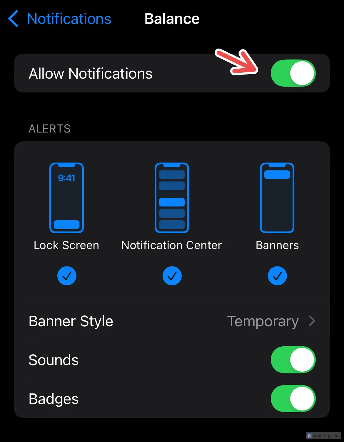 Cài đặt quản lý thông báo cho các ứng dụng trên iPhone.