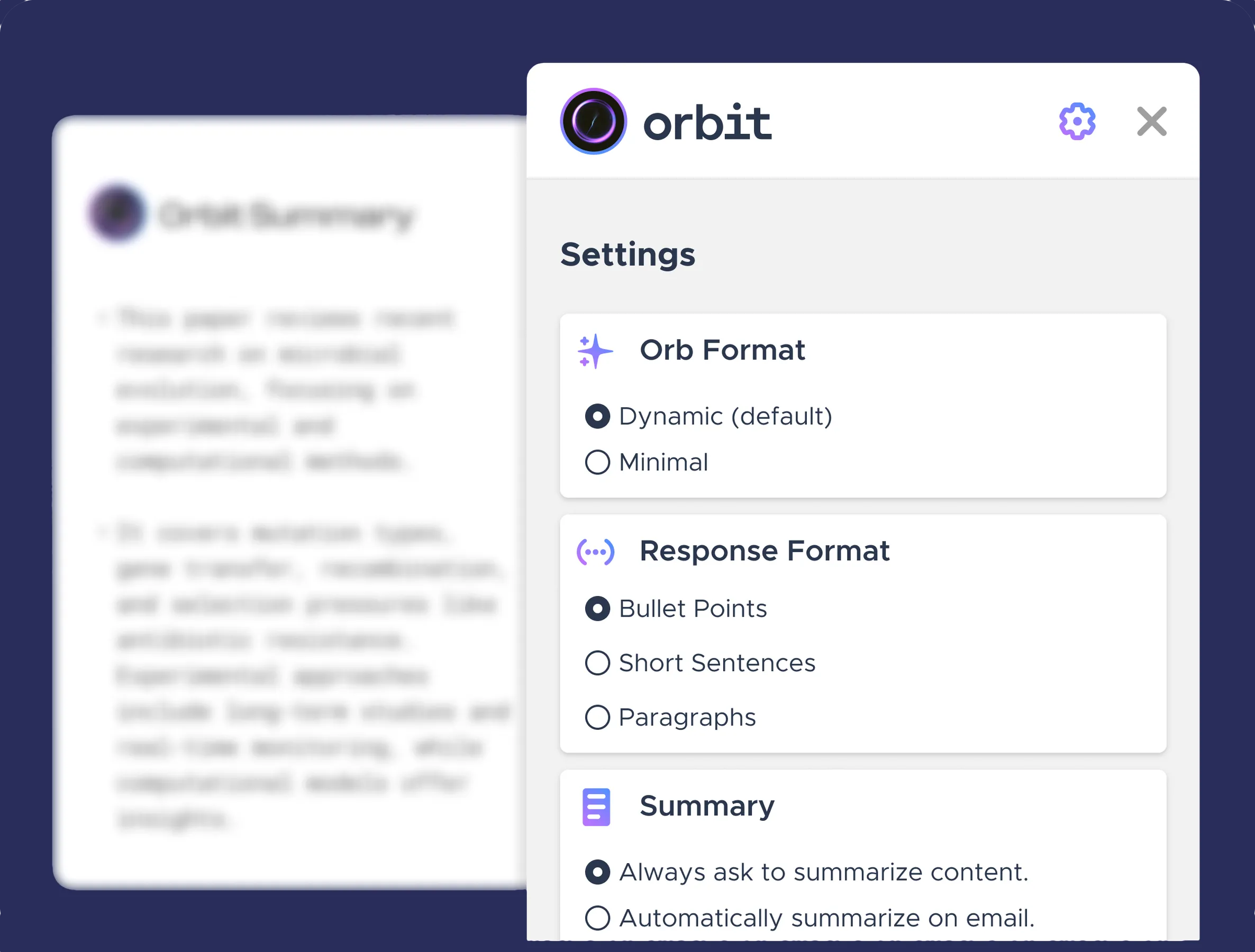 Cài đặt tiện ích AI Mozilla Orbit.