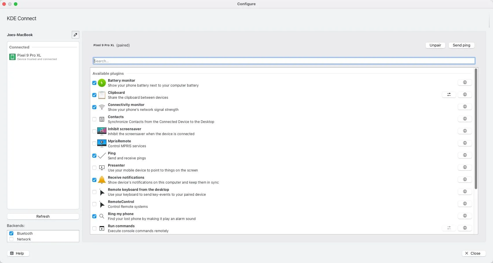 Cài đặt và cấu hình các plugin của KDE Connect trên macOS để đồng bộ hóa thiết bị Android của bạn.