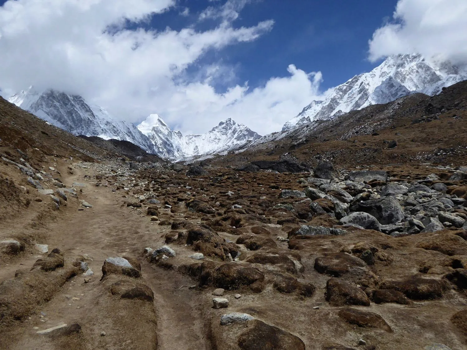 Cảnh dãy Himalaya với những con đường mòn tạo đường dẫn cho mắt nhìn