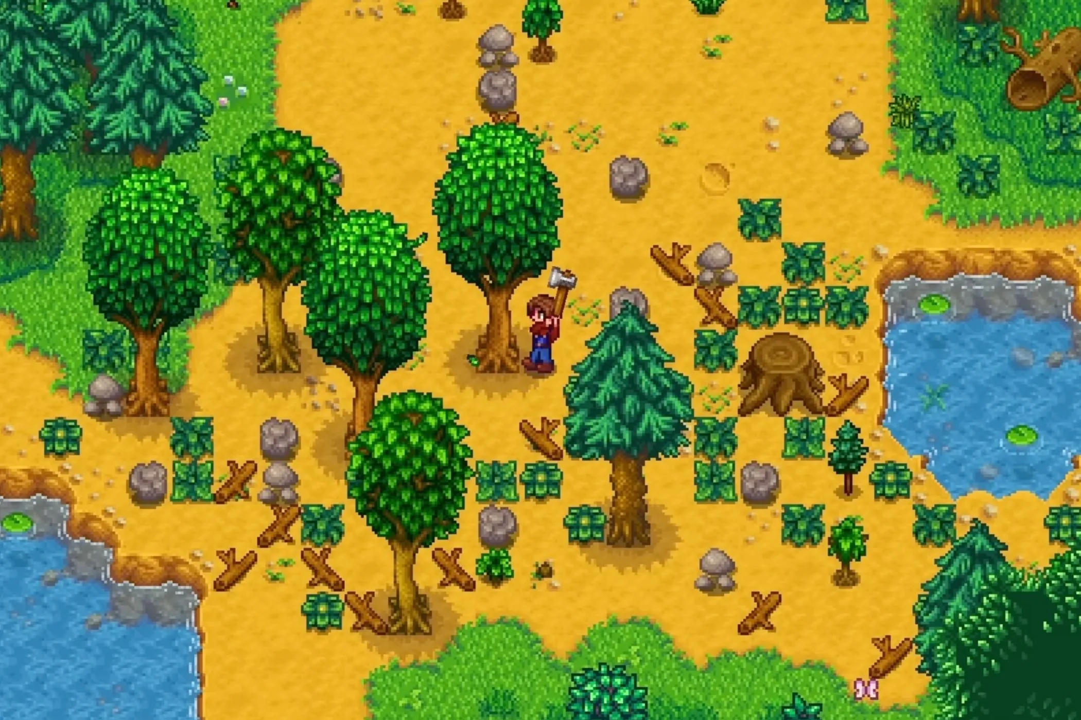 Cảnh quan nông trại xanh tươi trong Stardew Valley, ví dụ điển hình về spiritual successor vượt trội.