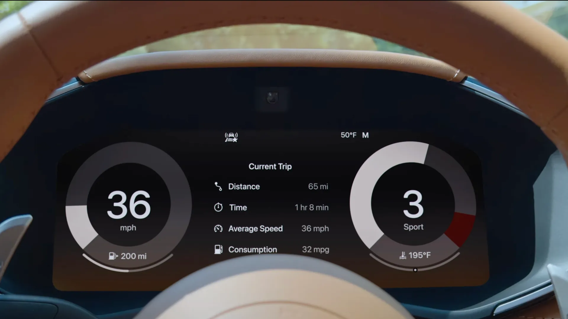 CarPlay Ultra trình chiếu thông tin trực tiếp lên bảng đồng hồ kỹ thuật số của xe, tích hợp sâu vào hệ thống lái.