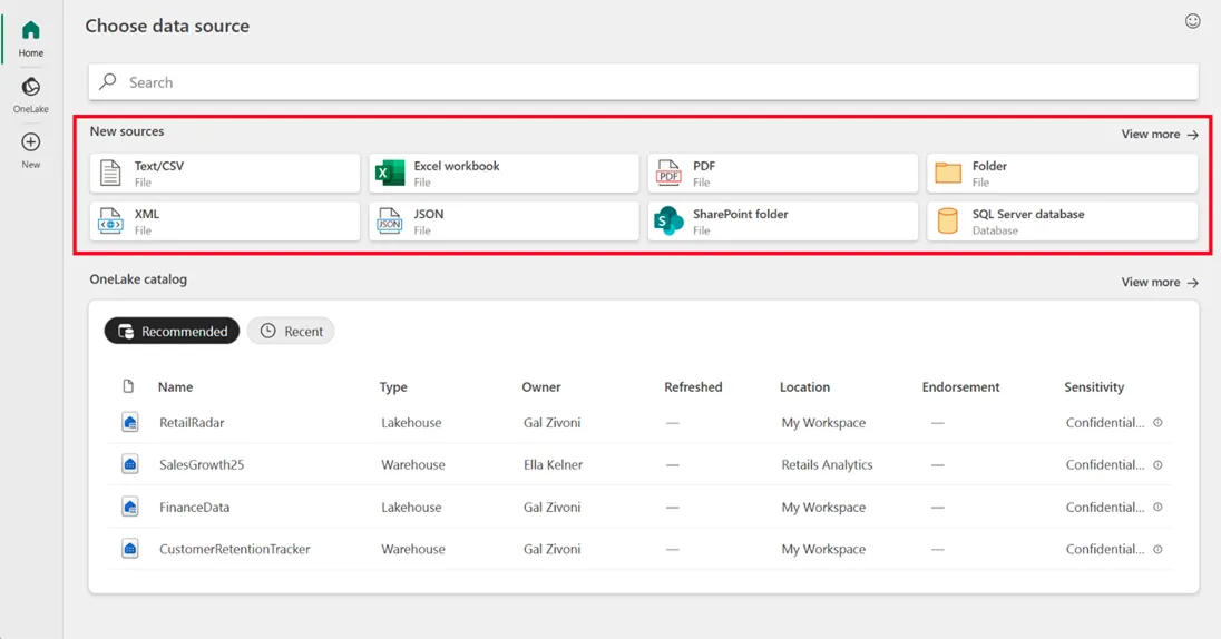 Cửa sổ Choose Data Source trong Microsoft Excel.