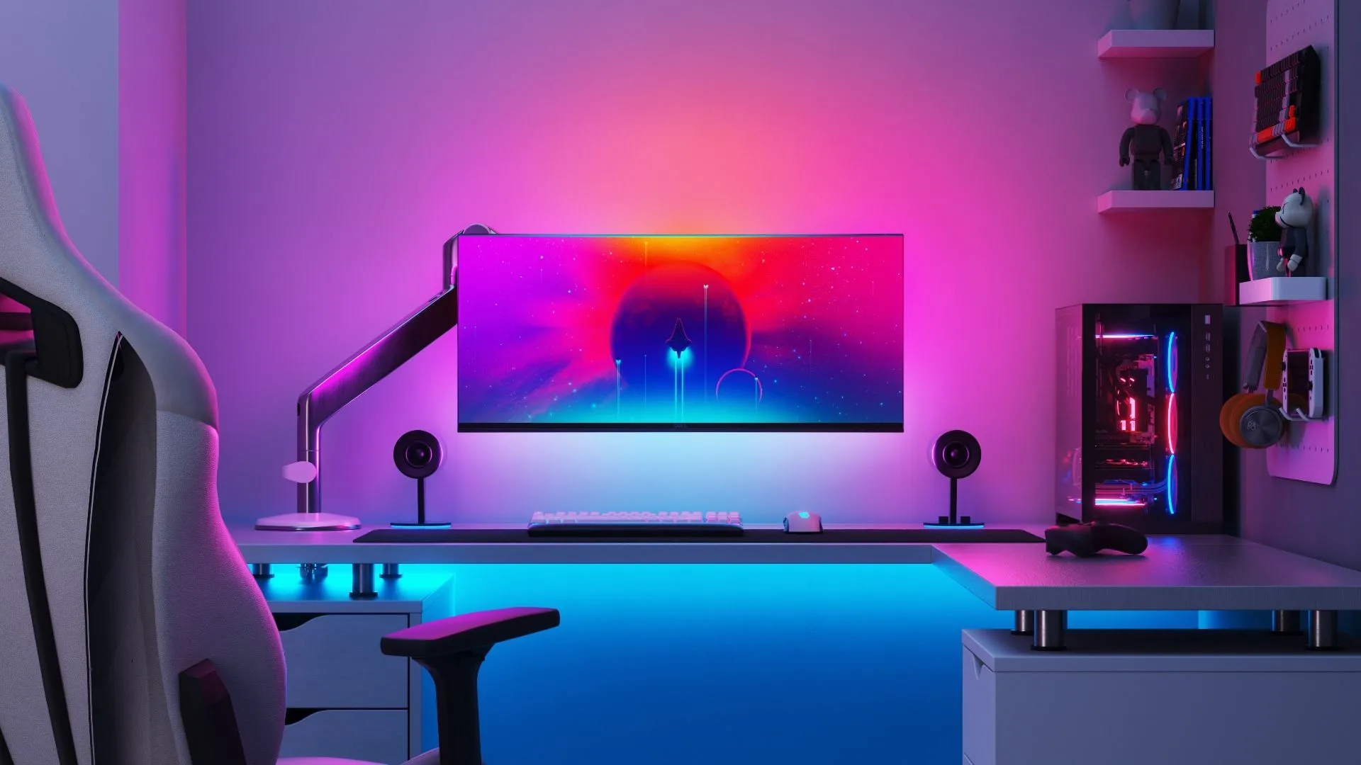 Dải đèn Nanoleaf PC Screen Mirror Lightstrip gắn phía sau màn hình máy tính