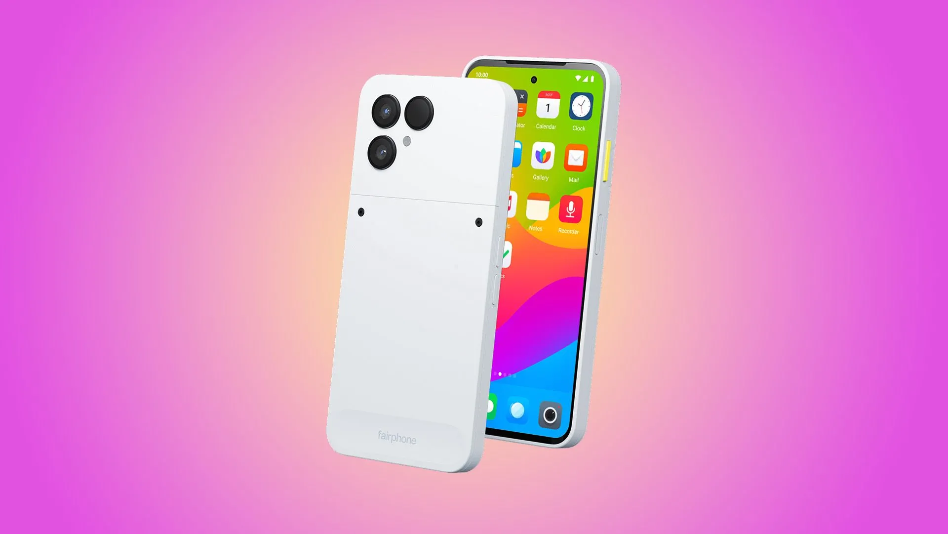 Điện thoại Fairphone 6 màu đen với thiết kế mô-đun, nhấn mạnh khả năng sửa chữa dễ dàng và bền vững