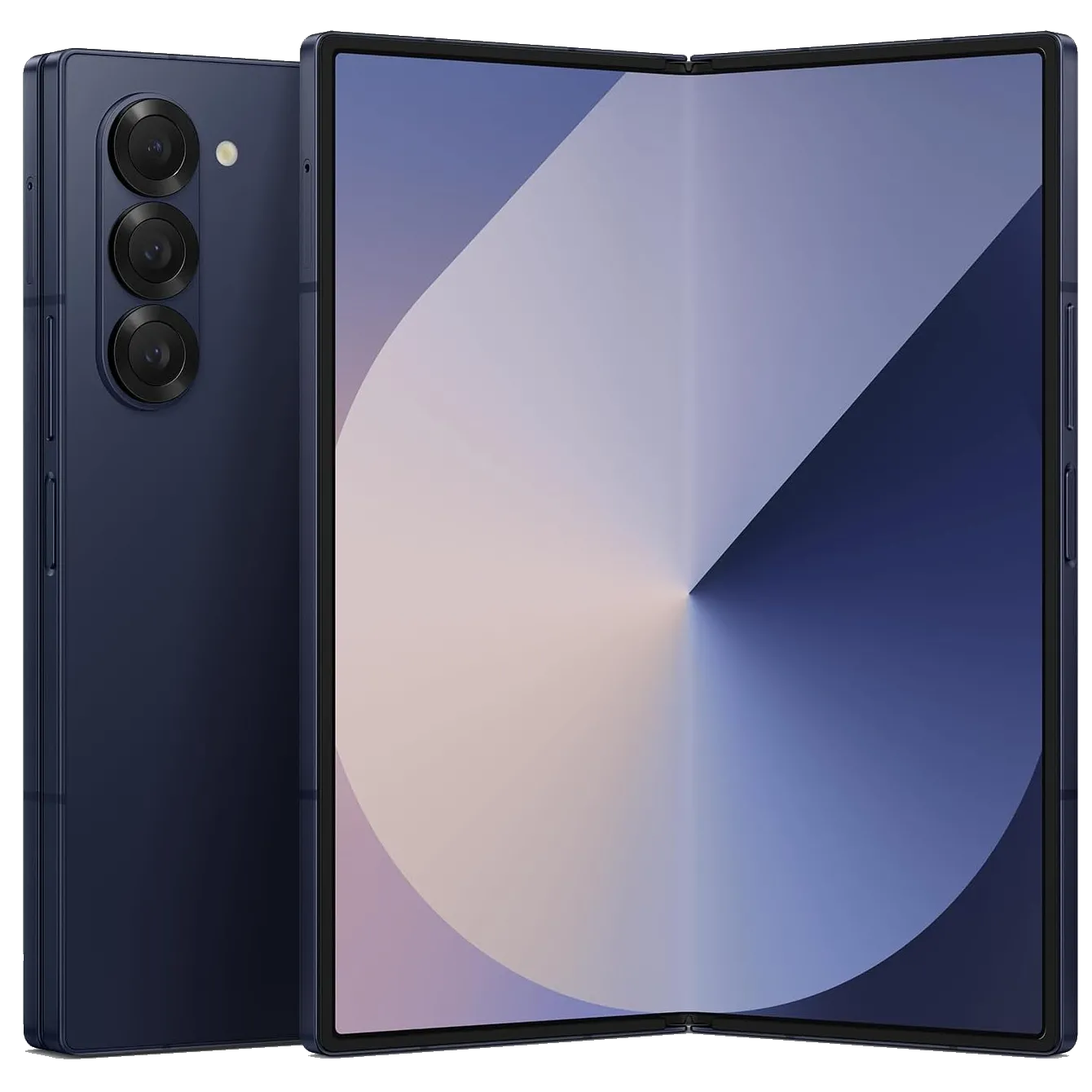Điện thoại Samsung Galaxy Z Fold 6 đang mở ra, minh họa thiết kế gập kiểu sách và màn hình lớn