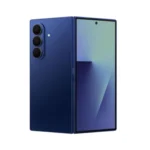 Điện thoại Samsung Galaxy Z Fold 7 màu đen trên nền trắng, thể hiện thiết kế sang trọng khi mở.