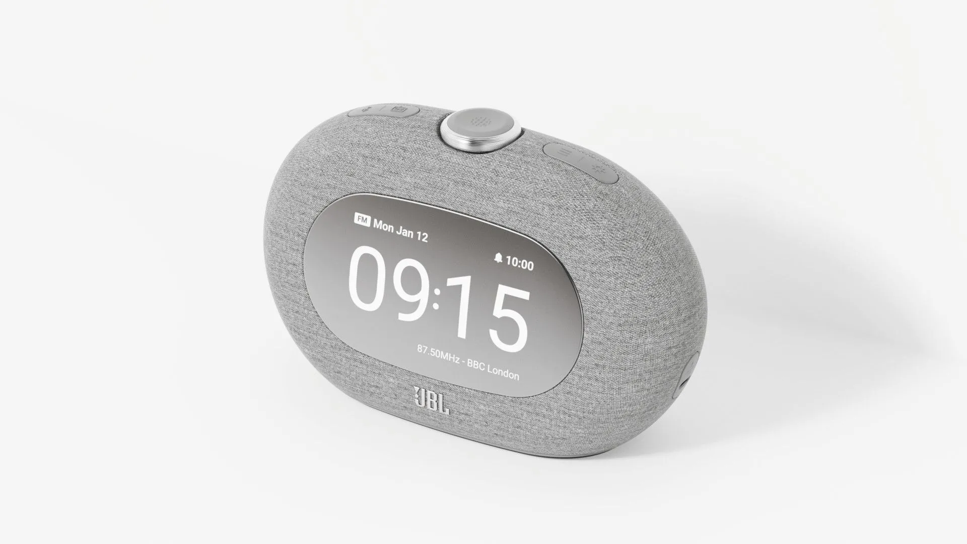 Đồng hồ báo thức thông minh JBL Horizon 3 màu xám trên nền tối
