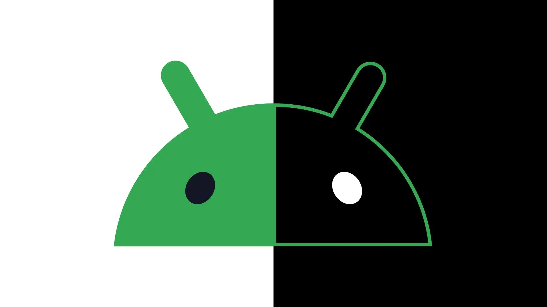 Giao diện Android hiển thị chế độ tối (Dark Mode) với nền đen và chữ trắng, minh họa tính năng sắp được áp dụng bắt buộc cho các ứng dụng.