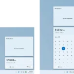 Giao diện đồng hồ hiển thị giờ phút giây trong Notification Center của Windows 11