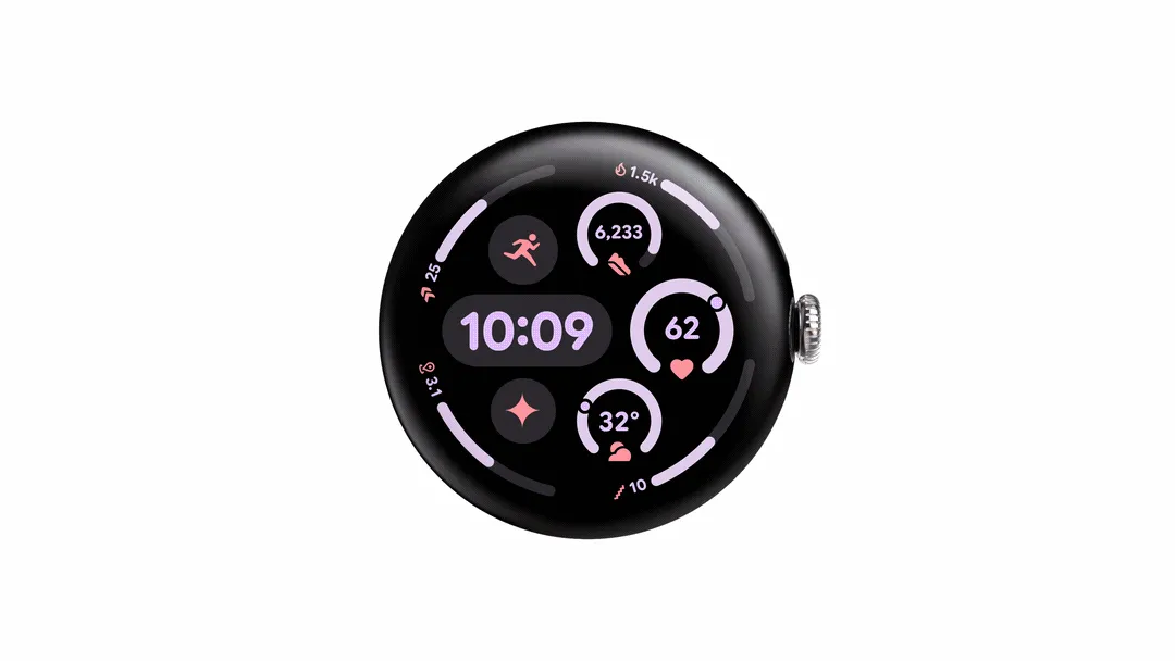 Giao diện Material 3 Expressive trên Wear OS 6 với các cải tiến về bố cục và hiệu ứng động