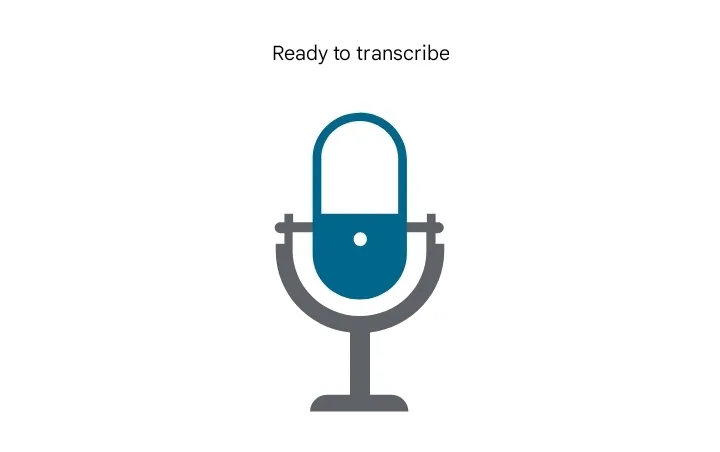Giao diện tính năng Live Transcribe đang hoạt động trên điện thoại Samsung, hiển thị văn bản được phiên âm theo thời gian thực.