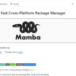 Giao diện trang GitHub chính thức của dự án Mamba, một công cụ quản lý gói hiệu quả cho môi trường phát triển.