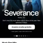 Giao diện ứng dụng Apple TV+ hiển thị danh mục chương trình trên điện thoại Android