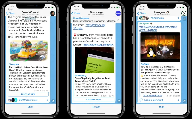 Giao diện ứng dụng Telegram và các kênh thông báo: cách hoạt động và tính năng chính