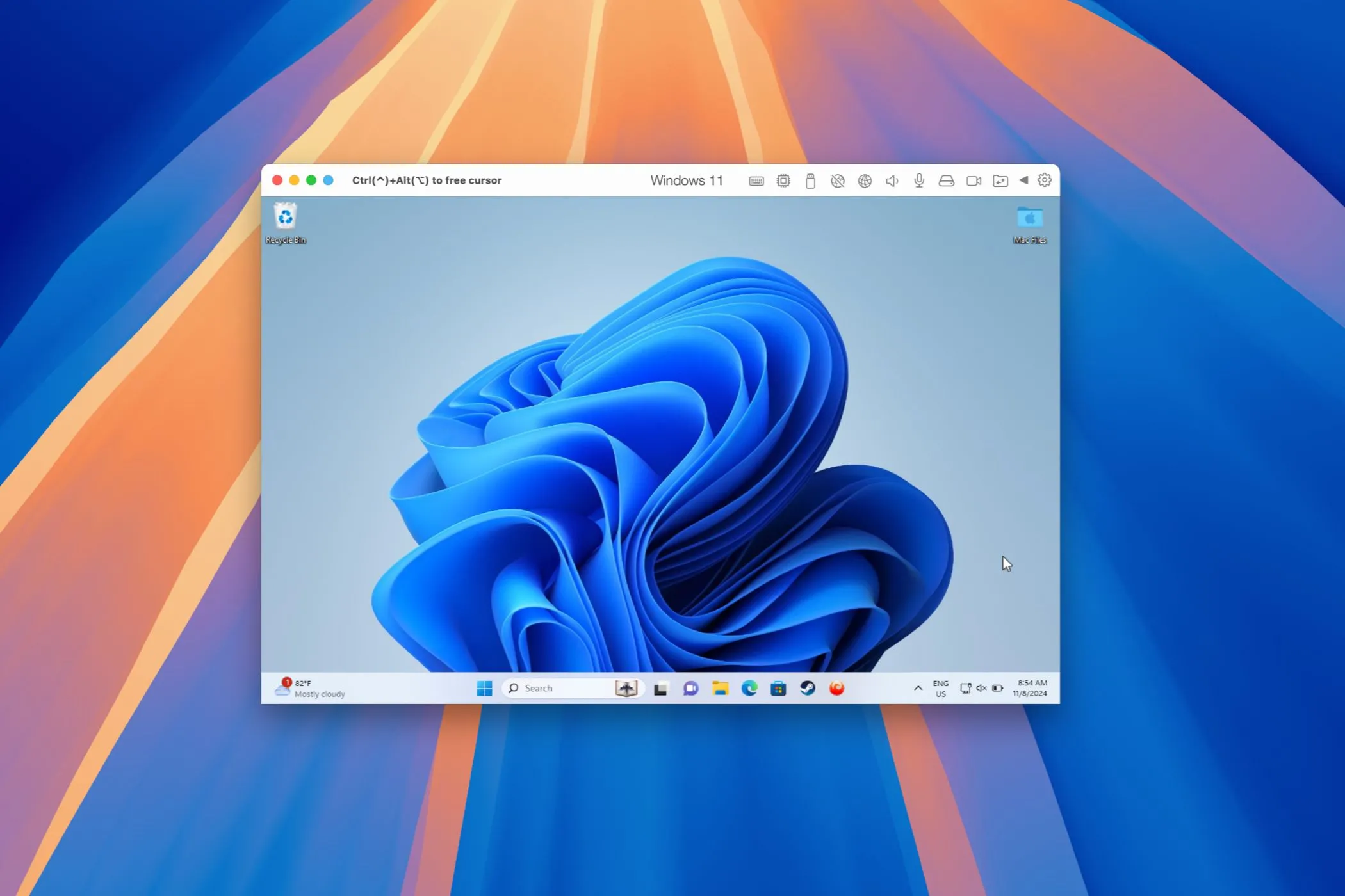 Hệ điều hành Windows 11 đang chạy trên máy Mac thông qua Parallels Desktop