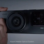 Hệ thống camera module quang học Xiaomi (MOS) gắn trên điện thoại concept tại MWC 2025, cho thấy ống kính có thể tháo rời và cơ chế kết nối từ tính