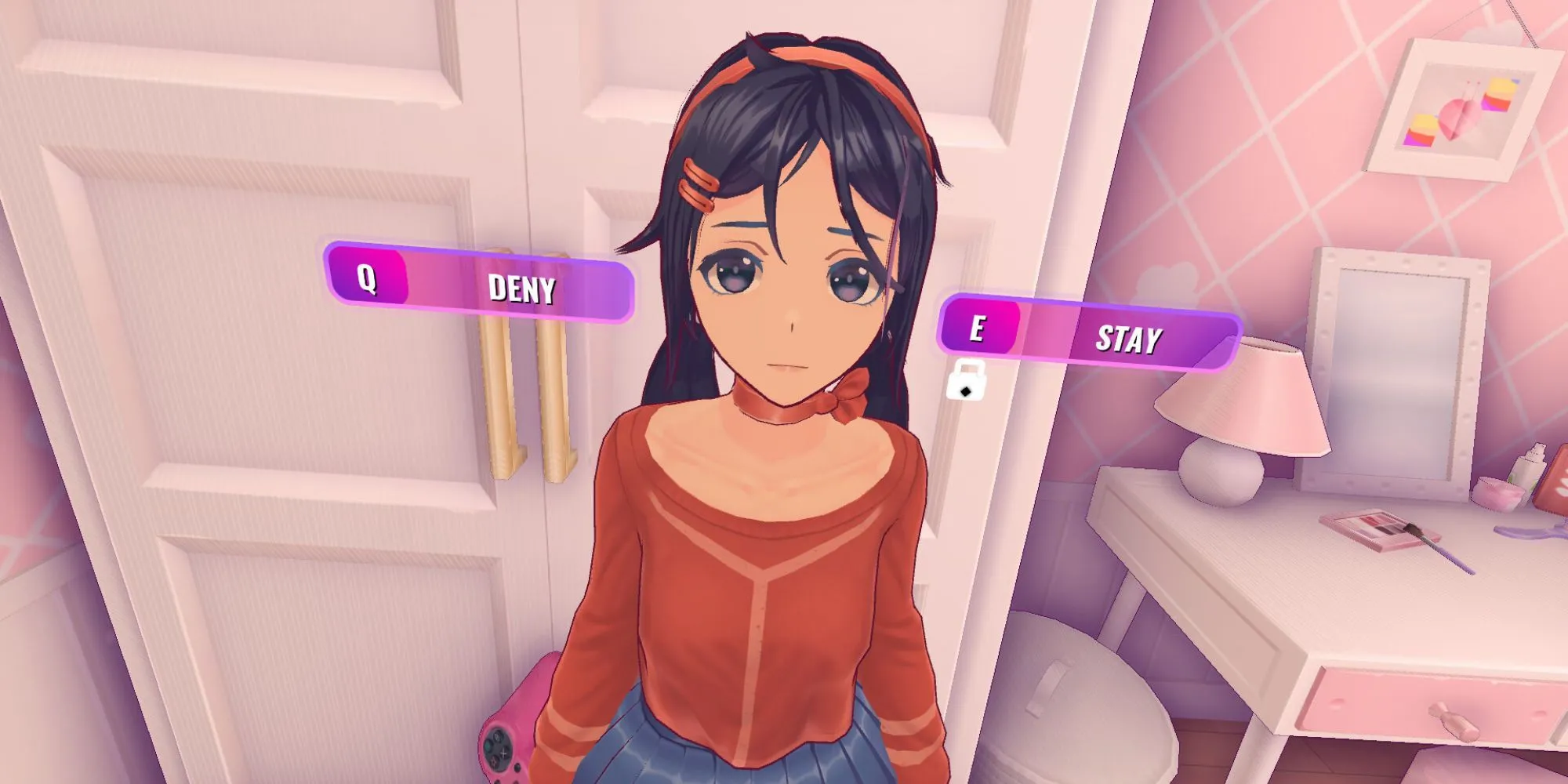 Hình ảnh anime từ game kinh dị MiSide, minh họa thể loại game hẹn hò kinh dị sinh tồn