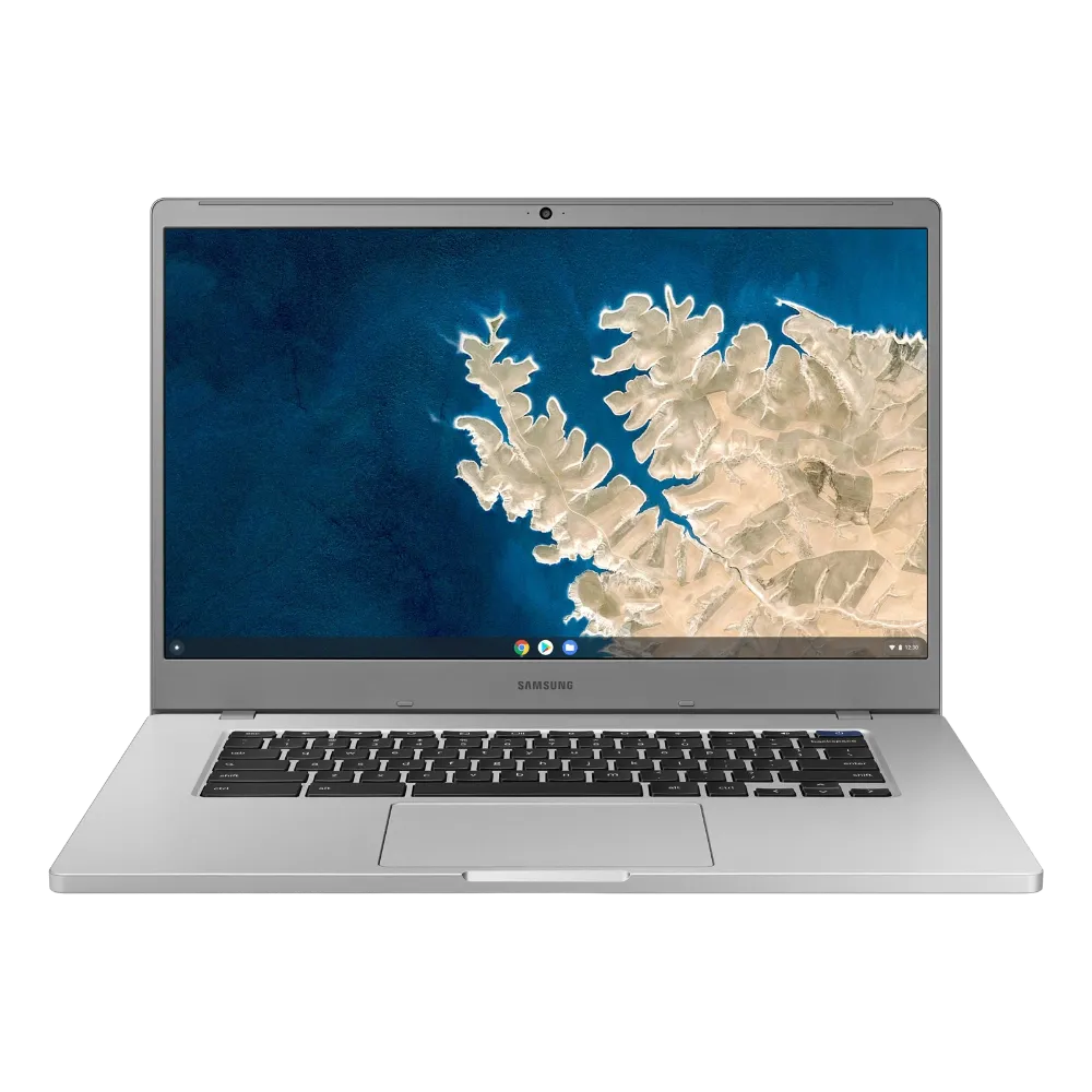 Hình ảnh cận cảnh máy tính xách tay Samsung Chromebook 4+, một mẫu Chromebook phổ biến được nhắc đến trong bài viết về khả năng làm việc ngoại tuyến.
