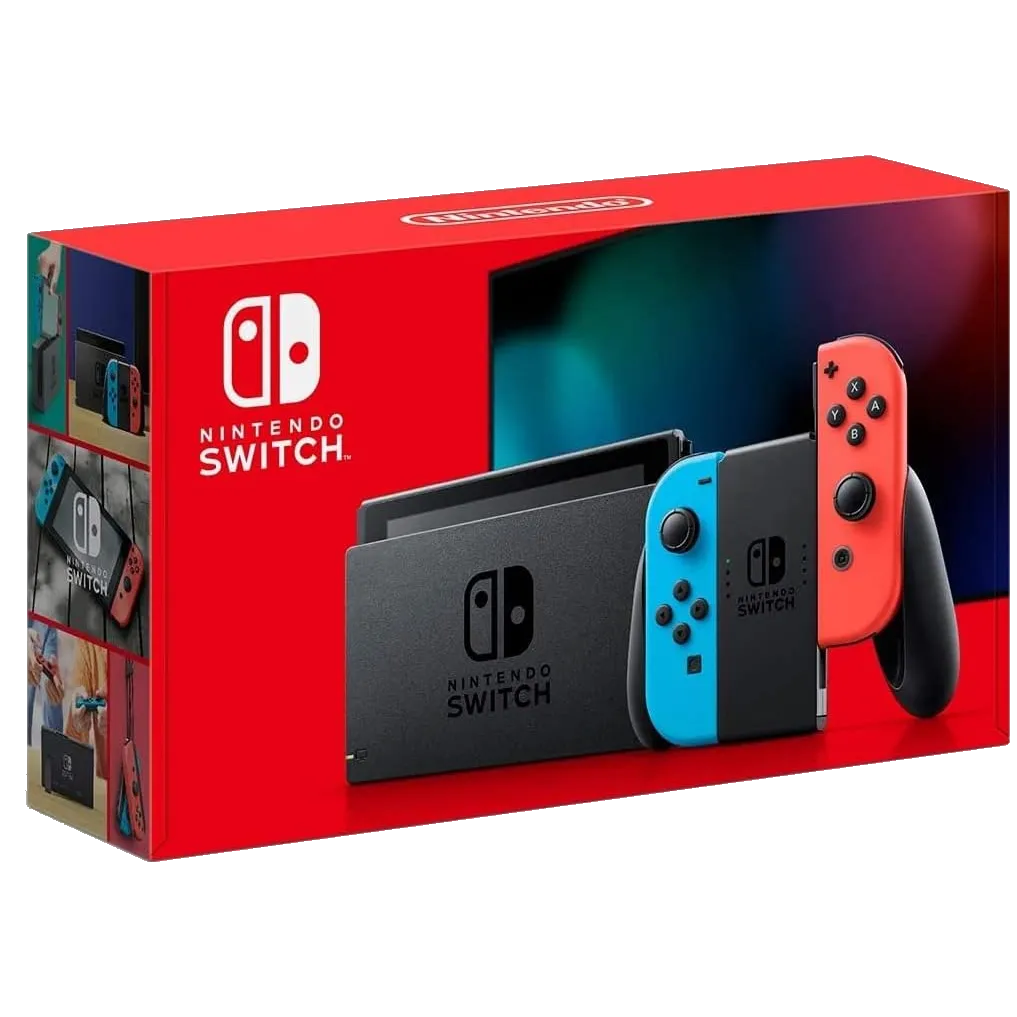 Hình ảnh máy chơi game Nintendo Switch phiên bản gốc, được đề cập trong phần so sánh giá.