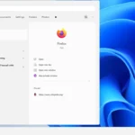 Hình ảnh minh họa tìm kiếm ứng dụng Firefox trong Start Menu của Windows.