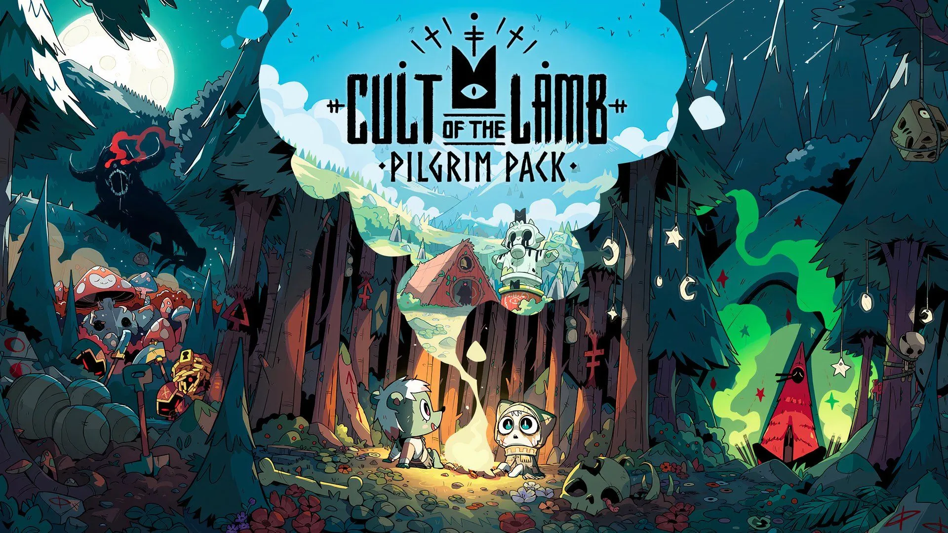 Hình ảnh quảng cáo cho tựa game Cult of the Lamb của Devolver Digital