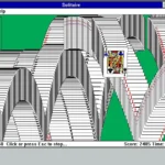 Hình ảnh trò chơi Solitaire trên hệ điều hành Windows 3.1 cổ điển.