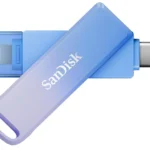 Hình ảnh USB SanDisk Creator Phone Drive 128GB, hiển thị cổng USB-C và Lightning kép