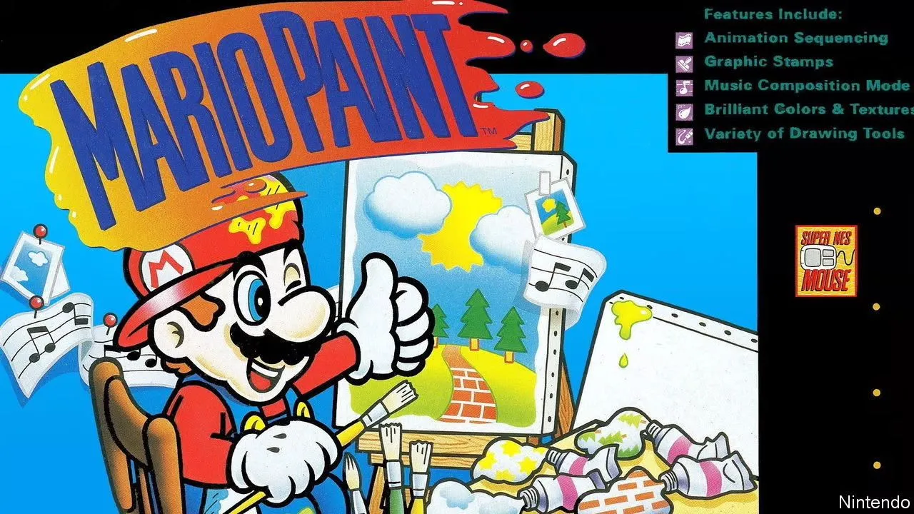Hộp băng Mario Paint cho SNES.