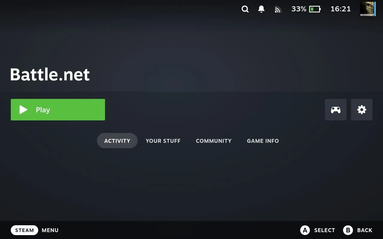 Khởi chạy Battle.net từ thư viện game Steam trên Steam Deck