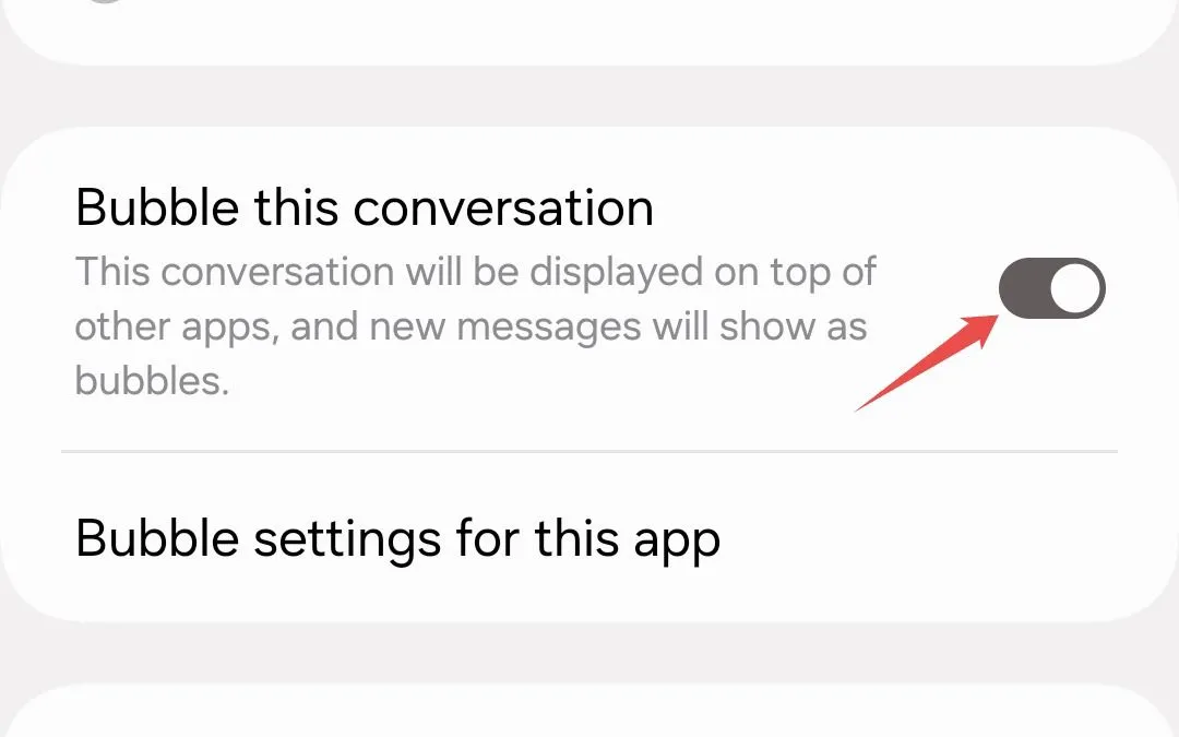 Kích hoạt tính năng bong bóng cuộc trò chuyện trong Google Messages cho Samsung