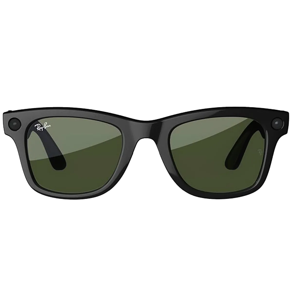 Kính Ray-Ban Meta Smart Glasses với thiết kế Wayfarer cổ điển và các biểu tượng tính năng AI