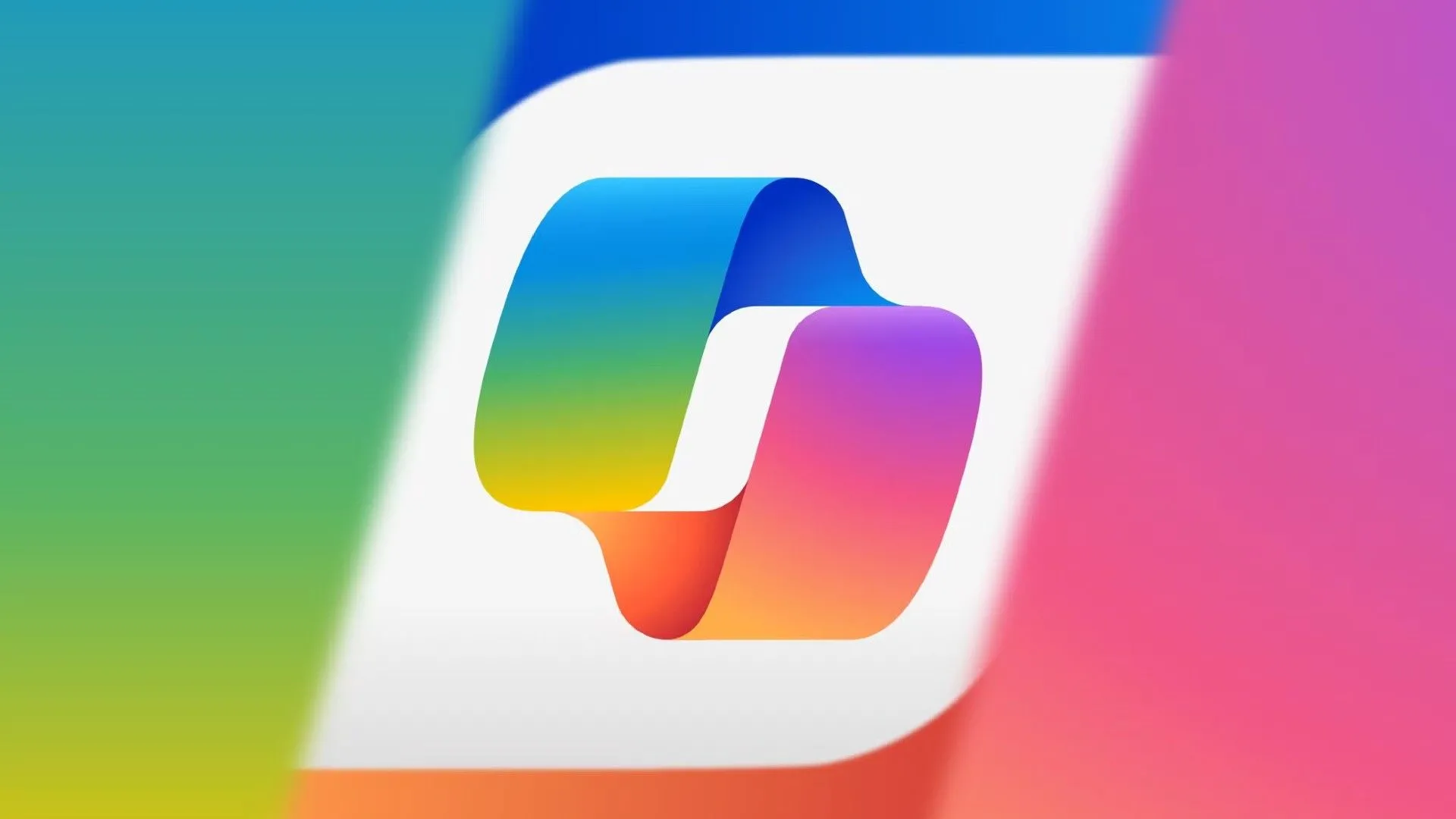 Logo Microsoft Copilot trên một hình vuông màu trắng giữa nền đầy màu sắc.