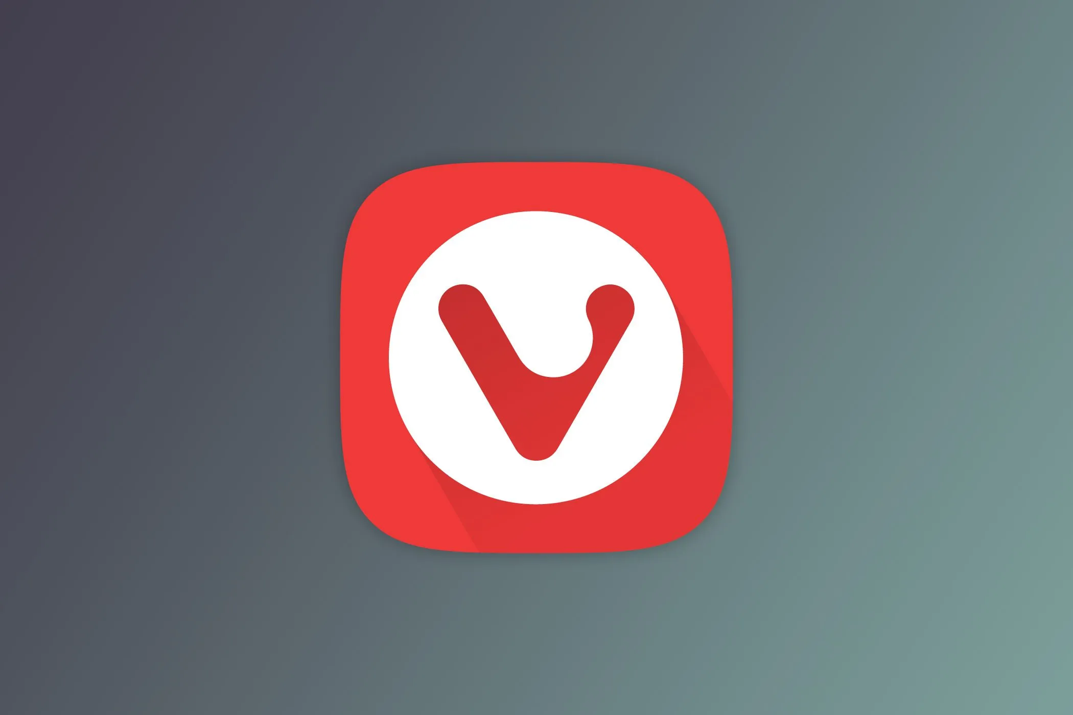 Logo trình duyệt Vivaldi màu đỏ trên nền xanh đậm, biểu tượng sự nhanh chóng