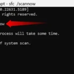 Màn hình Command Prompt hiển thị quá trình quét SFC để sửa lỗi tệp hệ thống Windows.