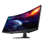 Màn hình cong Dell S3422DWG ultrawide, trung tâm setup laptop thành máy tính để bàn, tích hợp hub USB.