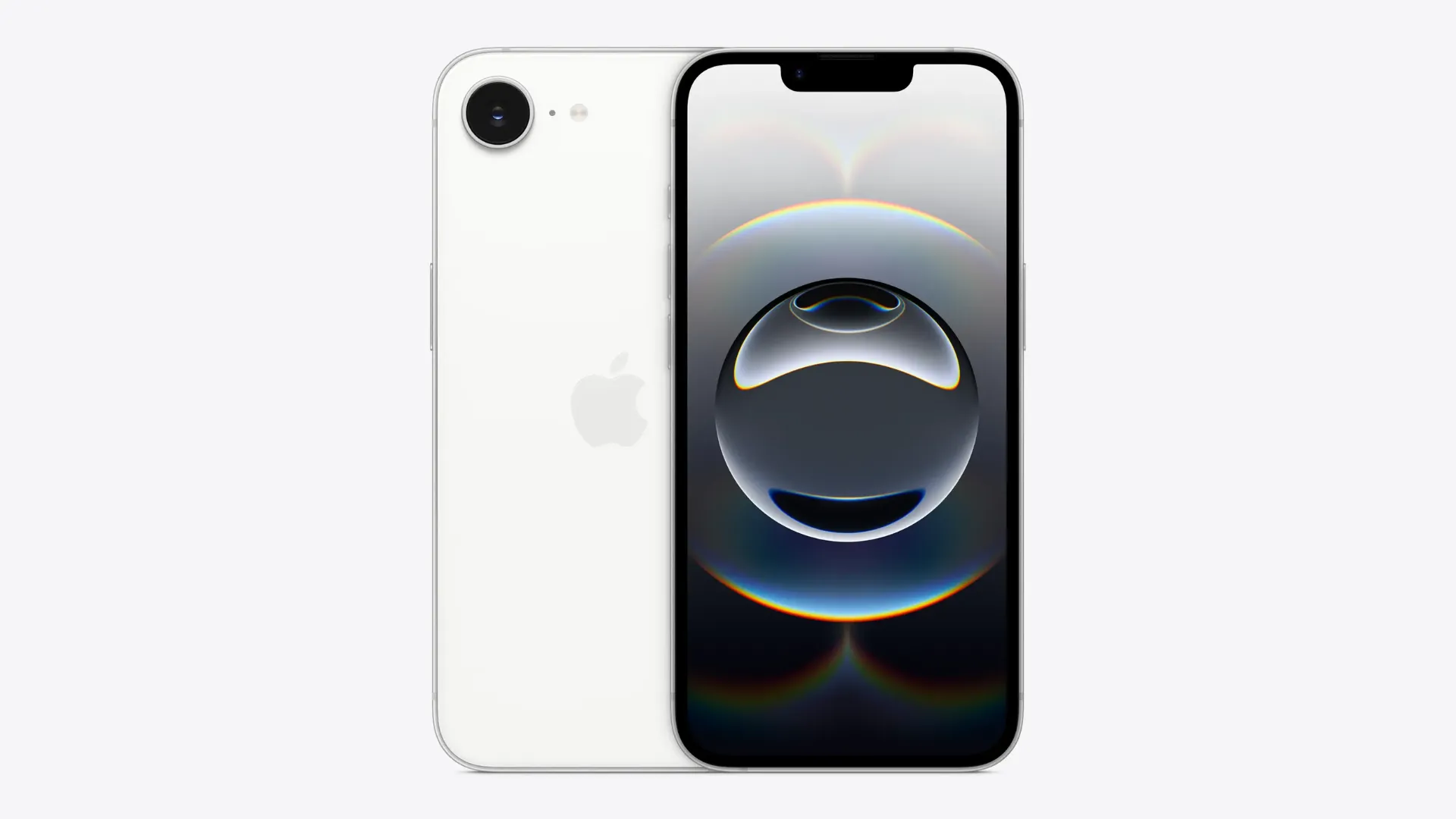 Màn hình iPhone 16e hiển thị giao diện người dùng sống động với viền mỏng và notch đặc trưng