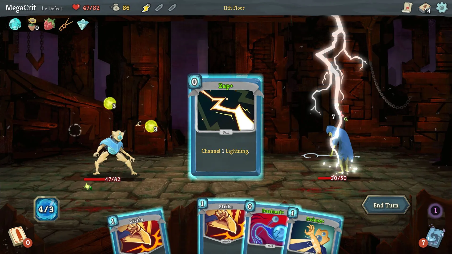Màn hình Slay the Spire official Steam, hiển thị lối chơi tấn công bằng thẻ bài trong game roguelike.