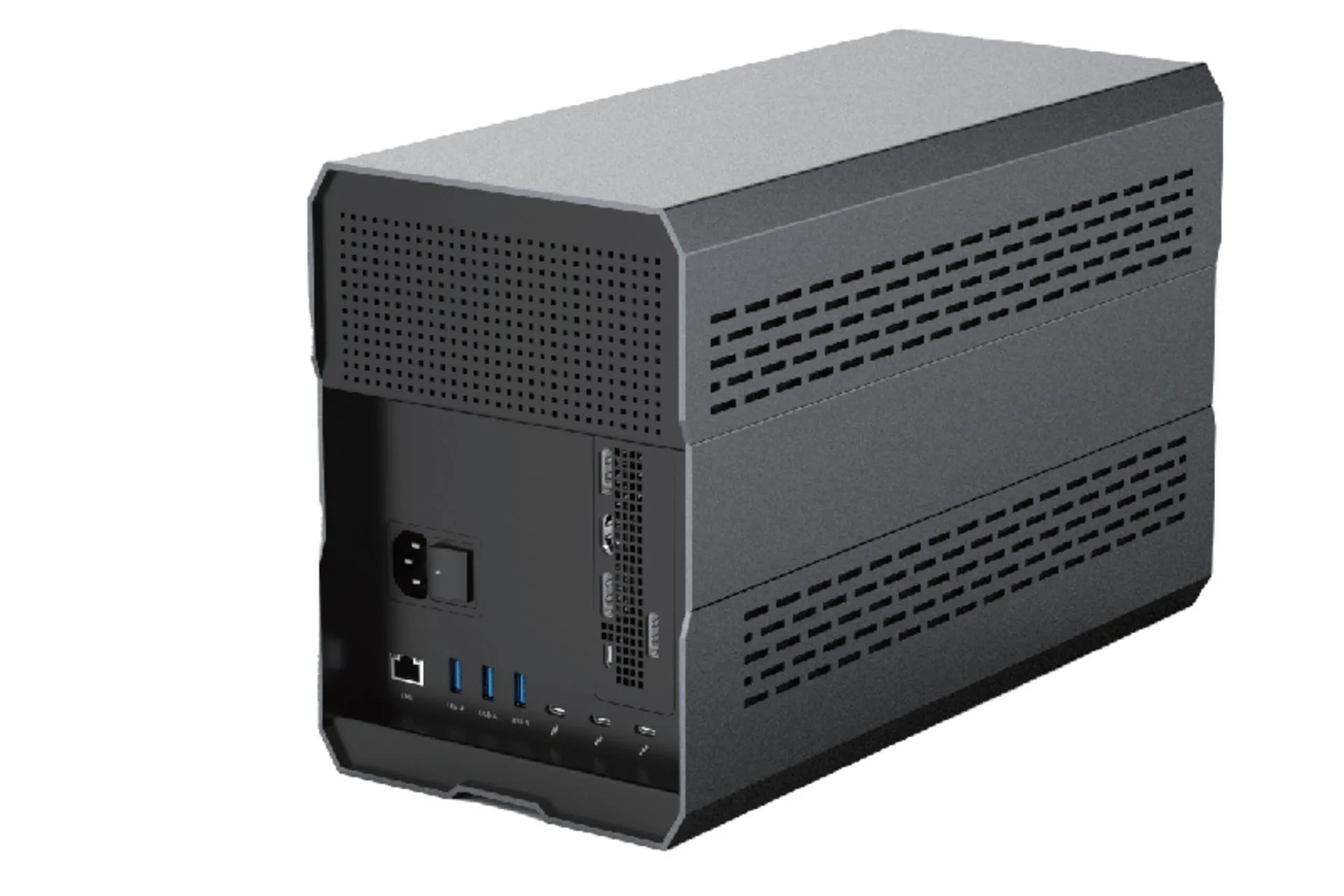 Mặt sau của vỏ bọc eGPU Winstars WS-GTD01.